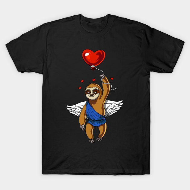 Sloth Love Heart Balloon T-Shirt by underheaven